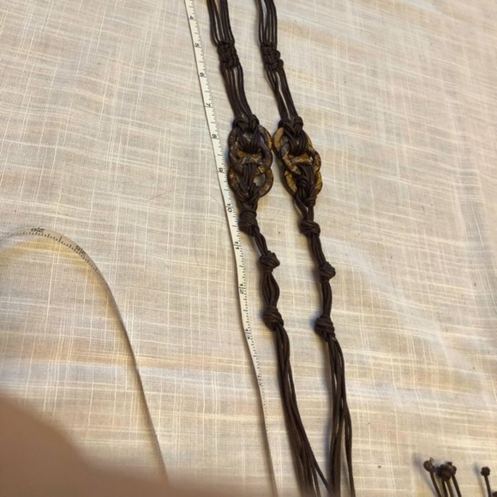 Vintage Macrame Knotted Belt Small
